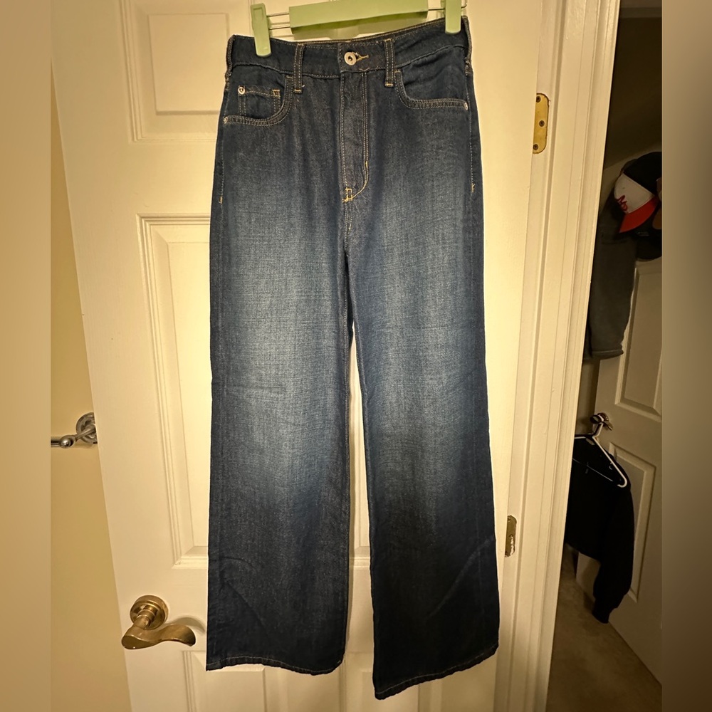 Anthropologie Pilcro The Annie Dark Blue Wide Leg Jeans - Size 25 - Picture 6 of 15